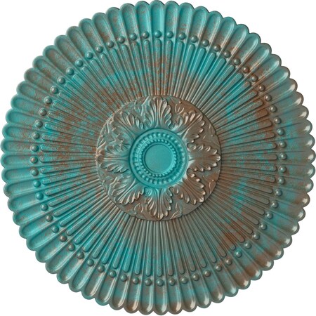 Ekena Millwork Nexus Ceiling Medallion (Fits Canopies up to 2 3/4"), 30"OD x 1 1/4"P, Copper Green Patina CM30NECGS